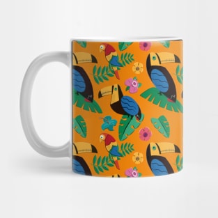 Toucans on Orange Mug